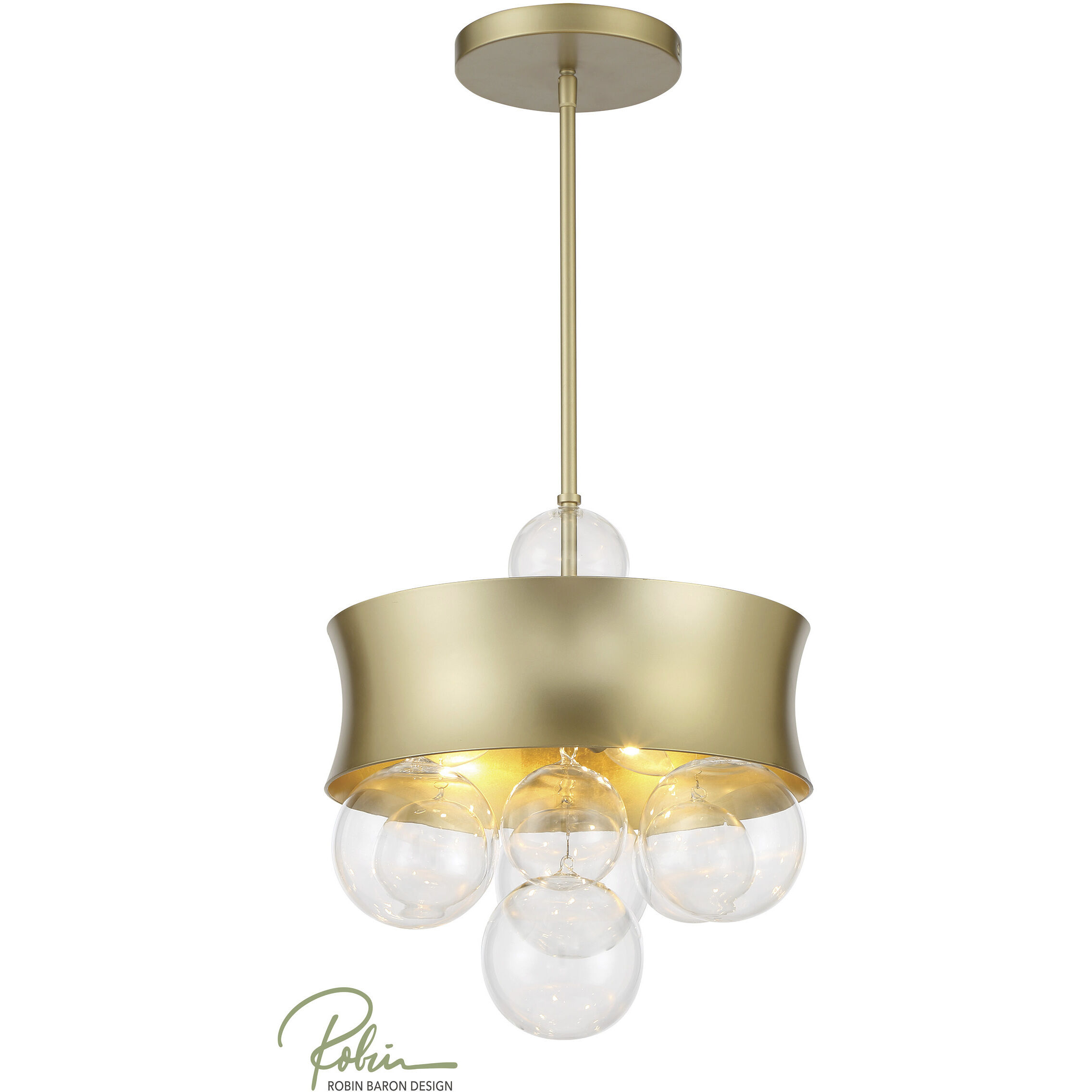 Verdi Square 3 Light 14 inch Soft Gold With Gold Leaf Convertible Pendant Ceiling Light